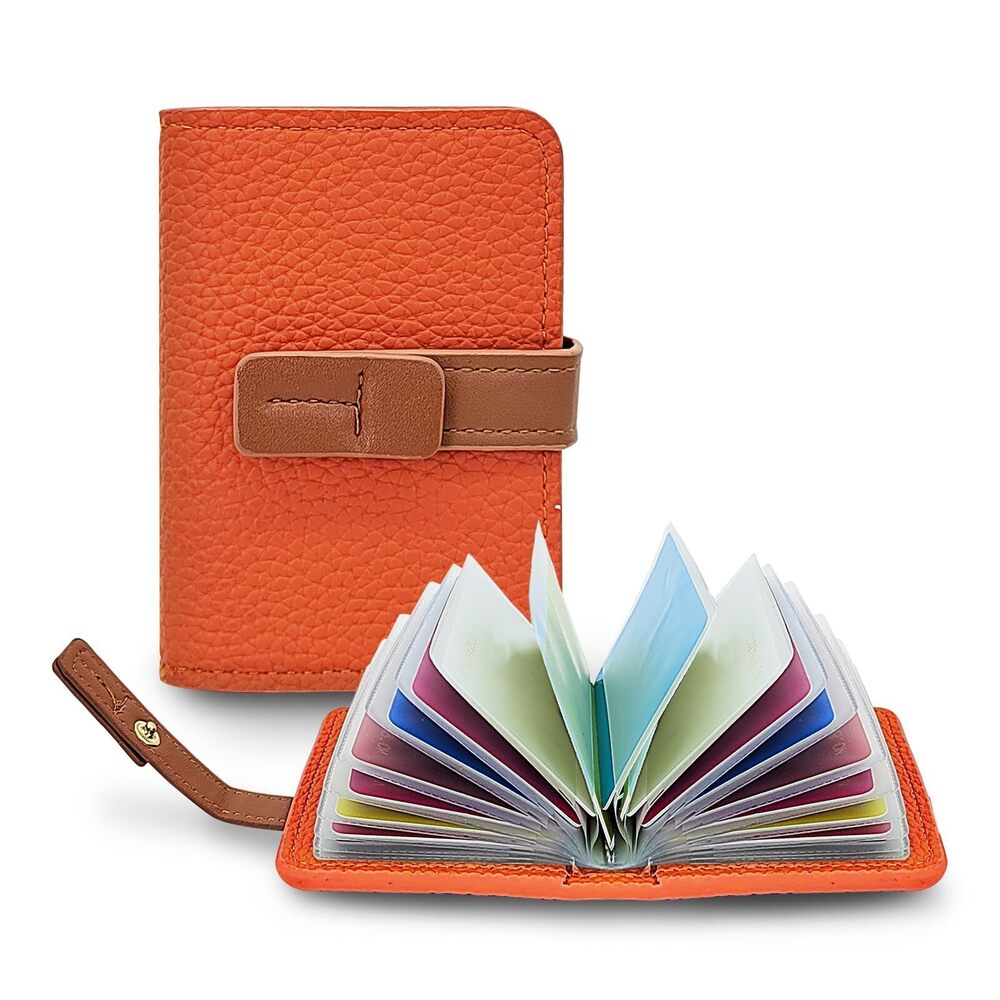 8904 Credit Card Holder with 22 Independent Card Sleeves Faux Leather Card